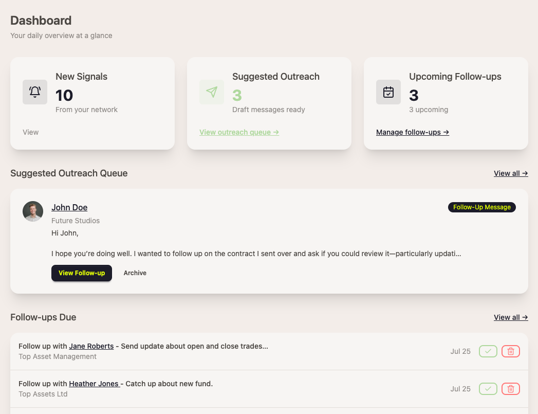 Sales Copilot Dashboard - Relationship Intelligence